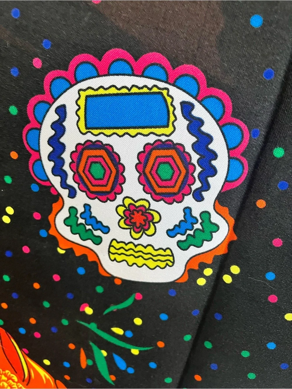 Brand new Day of the Dead Skull Fabric One piece of  10.50 yards a 59” wide